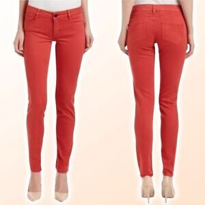 MAJE Broder Tomette Skinny Jean Sz XS Washed Red Pink